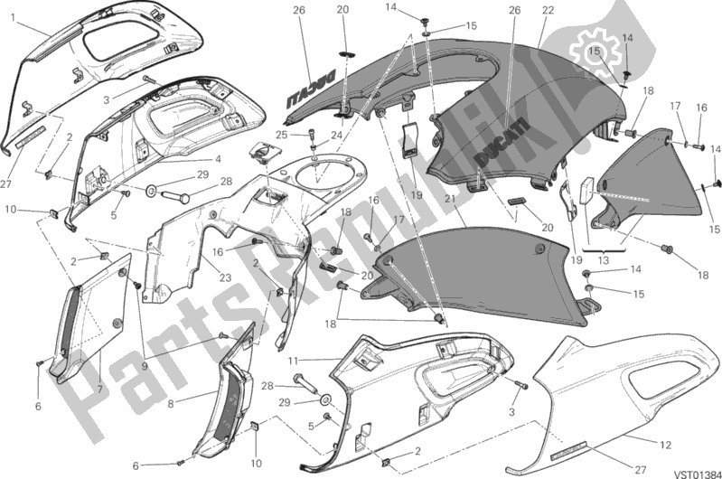 Todas as partes de Tampas Tanque do Ducati Diavel FL Thailand 1200 2018